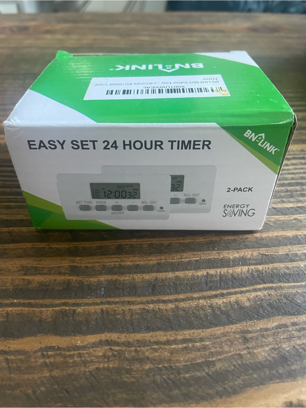 BN-LINK Easy Set 24 Hour Timer - White/Green Box (2-Pack)
